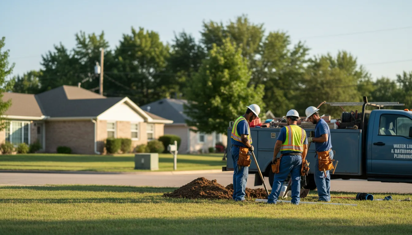 Residential water line and bathroom plumbing service in Arlington, CO
